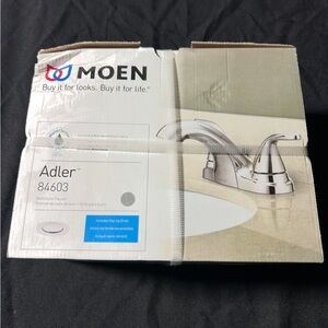 Moen Adler 84603 Chrome 4-inch Centerset 2-handle Bathroom Sink Faucet